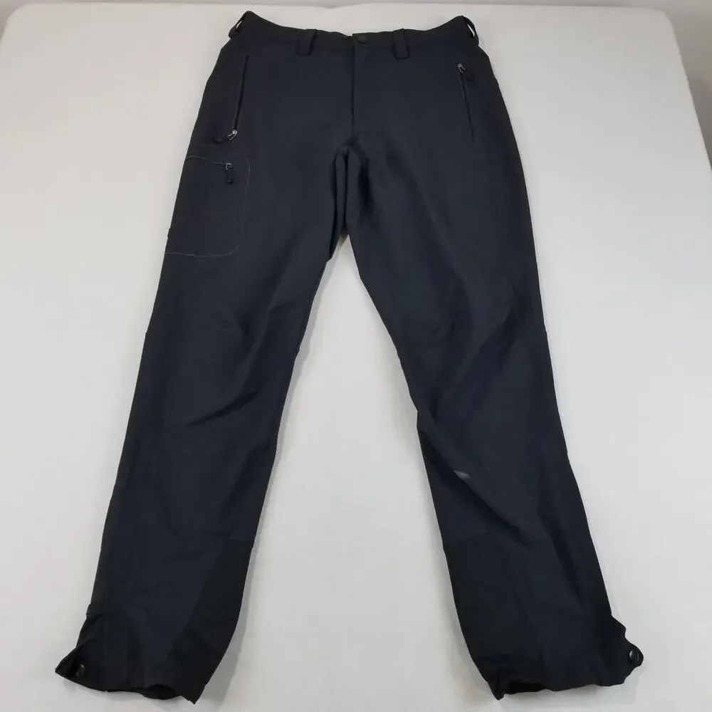 Patagonia Snow Pants Mens 34x32 Black Softshell Stretch Hiking Ski Zip Pockets